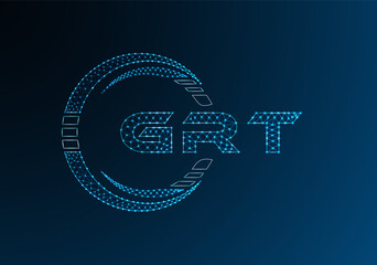 GRT low poly letter logo vector design. GRT lower poly logo design. Low poly logo.