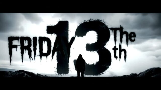 Friday the 13th: A chilling title card against a dramatic landscape.
