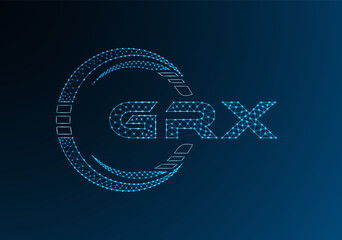 GRX low poly letter logo vector design. GRX lower poly logo design. Low poly logo.