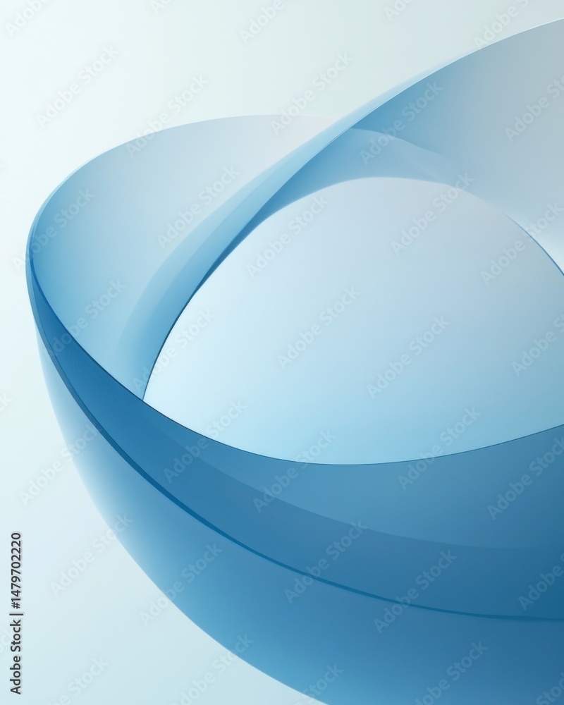 Aufkleber abstract blue ribbon flowing against soft gradient background studio shot for modern design element 