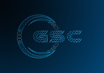 GSC low poly letter logo vector design. GSC lower poly logo design. Low poly logo.