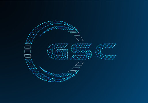 GSC low poly letter logo vector design. GSC lower poly logo design. Low poly logo.