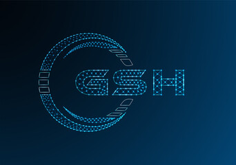 GSH low poly letter logo vector design. GSH lower poly logo design. Low poly logo.