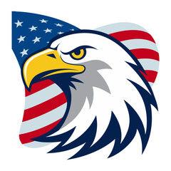 american eagle and american flag