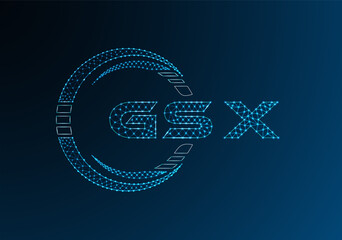 GSX low poly letter logo vector design. GSX lower poly logo design. Low poly logo.