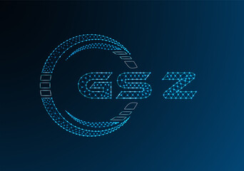 GSZ low poly letter logo vector design. GSZ lower poly logo design. Low poly logo.