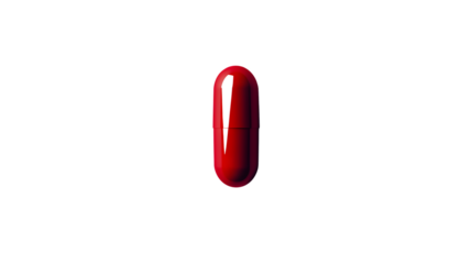 Red Pill Isolated on White Background for Medical, Pharmaceutical, and Healthcare Concepts