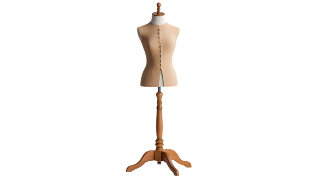 Professional Tailors Mannequin on Stand Isolated on White Background