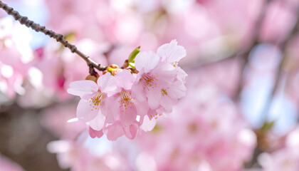 Obraz premium Cherry Blossoms Bloom Beautifully Outdoors