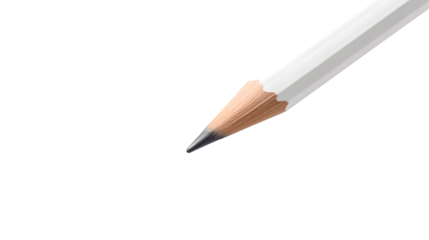 Minimalist White Pencil on White Background - Isolated Creative Concept Design