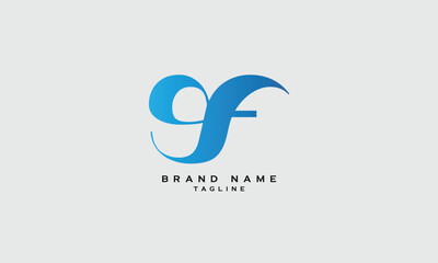 GF, FG, Abstract initial monogram letter alphabet logo design