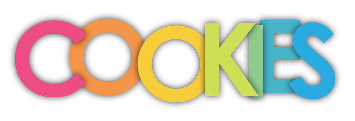 Naklejka premium COOKIES colourful typography banner on transparent background