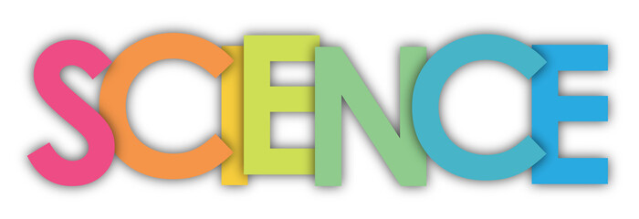 SCIENCE colourful typography banner on transparent background