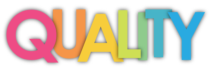 QUALITY colourful typography banner on transparent background