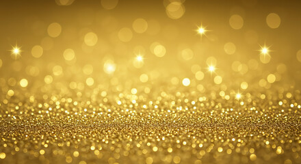 Glitter Gold Bokeh Background Golden Sparkles Festive Luxurious Design