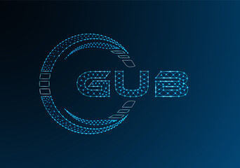 GUB low poly letter logo vector design. GUB lower poly logo design. Low poly logo.