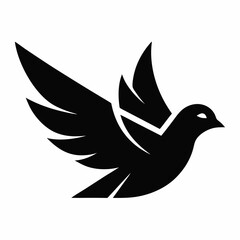 Fototapeta premium Vector Bird in Flight Icon for Nature, Wildlife, and Freedom Symbols in Black