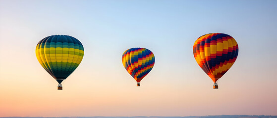 Obraz premium Colorful Hot Air Balloons At Sunrise