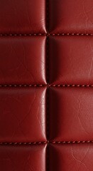 Fototapeta premium Deep Red Leather Texture: Rich Stitched Panels
