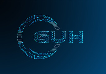 GUH low poly letter logo vector design. GUH lower poly logo design. Low poly logo.