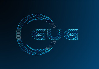 GUG low poly letter logo vector design. GUG lower poly logo design. Low poly logo.