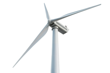 Isolated wind turbine with three blades PNG