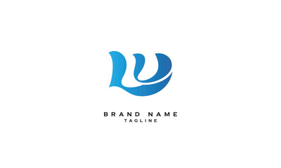 LU, UL, Abstract initial monogram letter alphabet logo design