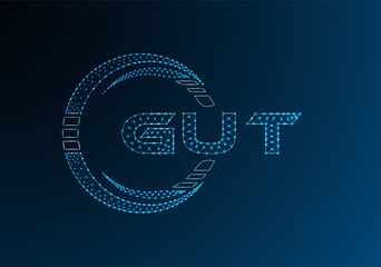 GUT low poly letter logo vector design. GUT lower poly logo design. Low poly logo.