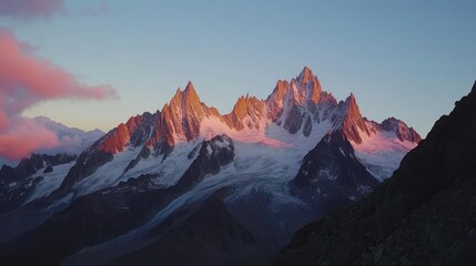 Majestic Sunrise in the Alps: A Breathtaking Mountain Panorama
