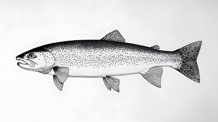 Obraz premium Detailed side view illustration of a fish.