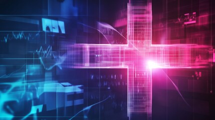 Digital health data visualization medical technology lab infographic abstract environment close-up view innovation insights