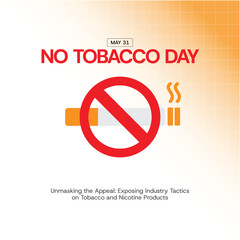 World No Tobacco Day Awareness. Month, Creative banner, poster, social media post, background, template, postcard vector