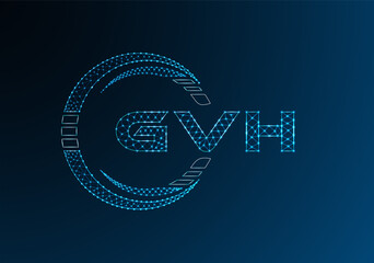 GVH low poly letter logo vector design. GVH lower poly logo design. Low poly logo.