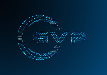 GVP low poly letter logo vector design. GVP lower poly logo design. Low poly logo.