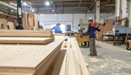 Plywood Sheets: Cutting & Stacking Wood in Factory