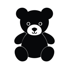 Black Teddy Bear Graphic Minimalist Design
