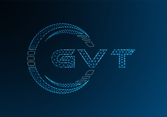 GVT low poly letter logo vector design. GVT lower poly logo design. Low poly logo.