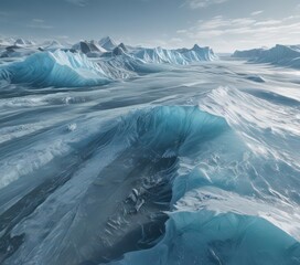 Frozen ocean waves, glacier blue ice, frosted textures  ,  texture,  frozen wave