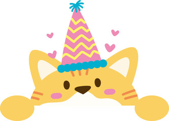 파티모자를 쓴 고양이 머리