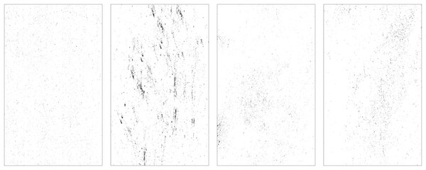 Set of grunge texture backgrounds. Rectangle backdrops. Vector illustration.