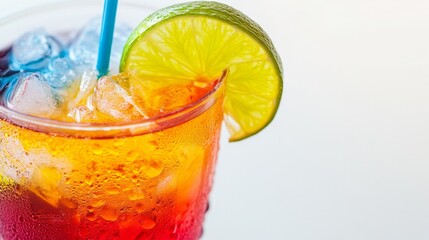 Fototapeta premium Refreshing cocktail recipe beach bar image bright atmosphere close-up summer vibes