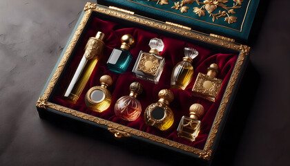 Mini perfume sampler set, image created using Ai