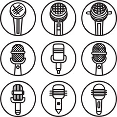 microphone line art vector design 