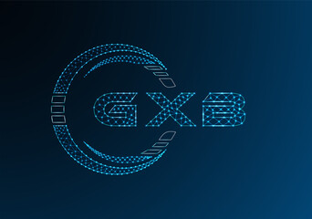 GXB low poly letter logo vector design. GXB lower poly logo design. Low poly logo.