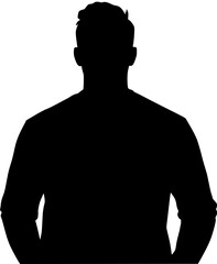 Silhouette of a Man with Short Hair and Long Sleeves