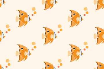 Sea animals pattern, summer, beach, colorful, seamless vector pattern, hand drawn, perfect for kids wear, clothing, decoration, wall, beach shirt or even packaging.