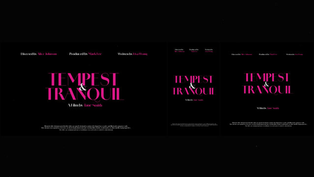 Cinematic Film Title Card, Movie Poster Typography Overlay 174 | Fully Modular Editable Layouts & Easy Text Animator Control to Create Custom Text Animations Without KeyFrames
