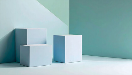 Blue Cubes Minimalist Product Display