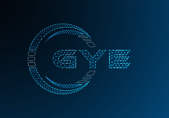 GYE low poly letter logo vector design. GYE lower poly logo design. Low poly logo.