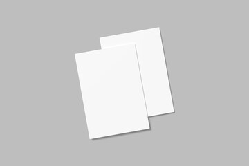 Minimalist A5 Flyer Blank Mockup with Grey Background